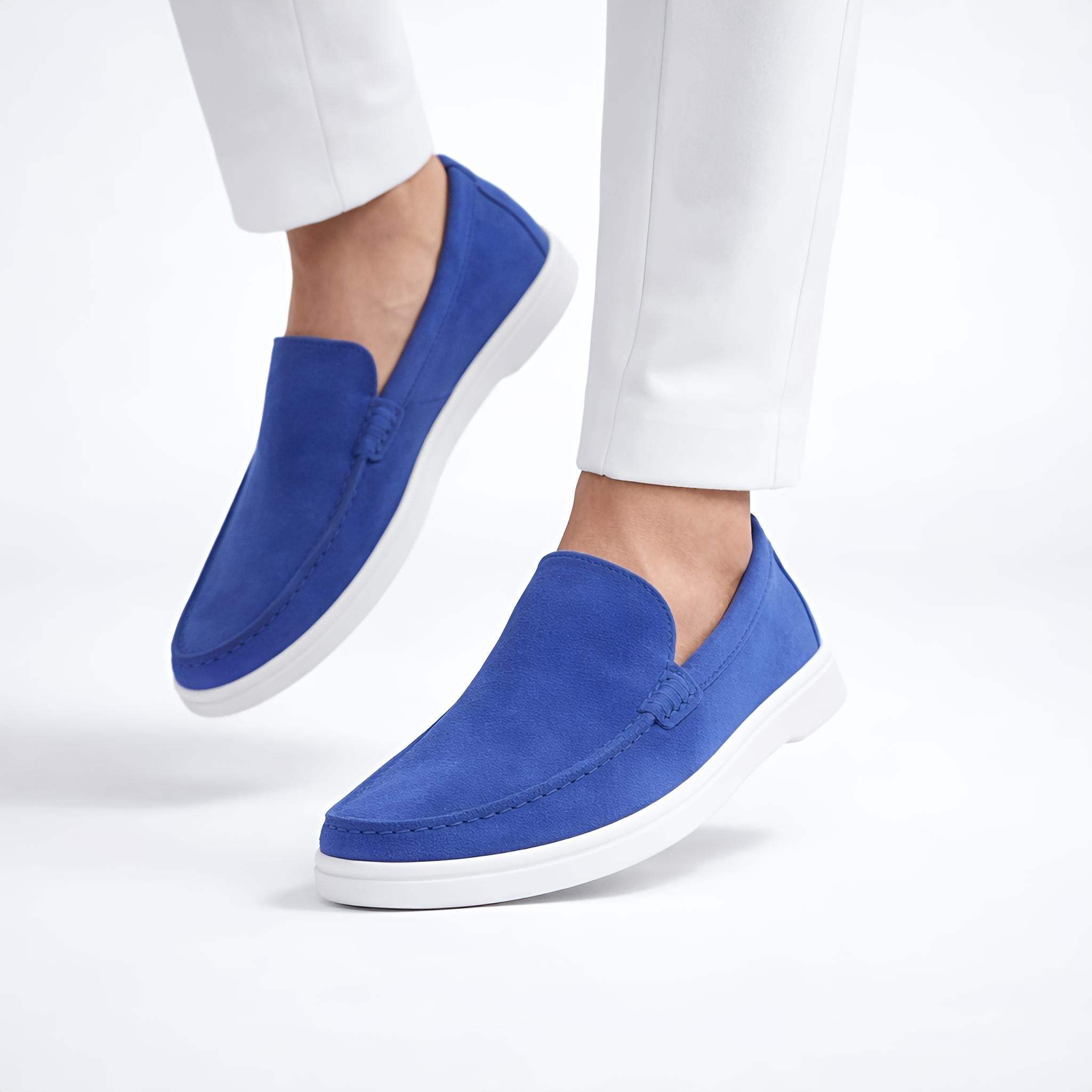 Suede Loafer Santorini Blue- 100% Pure Suede Leather