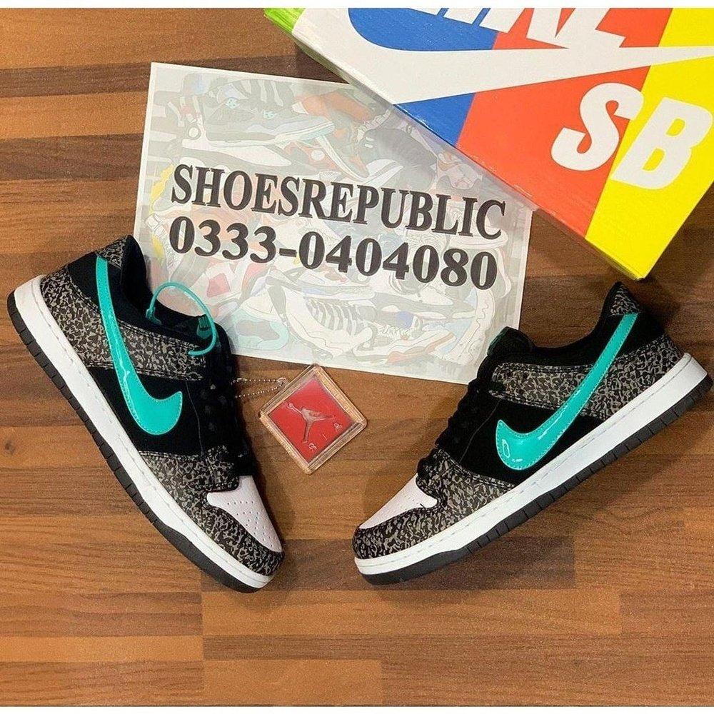 SB Dunks Atmos Elephant - Grey/Green Skate Shoes - ShoesRepublic 