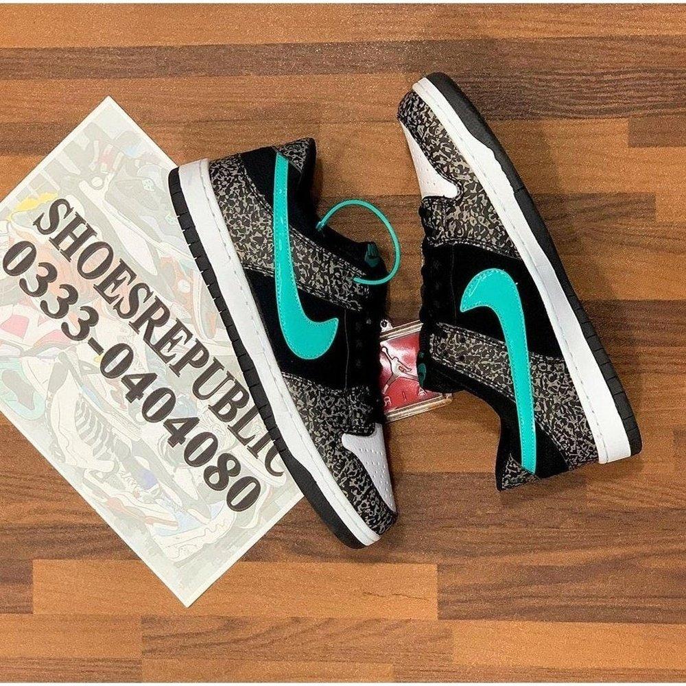 SB Dunks Atmos Elephant - Grey/Green Skate Shoes - ShoesRepublic 