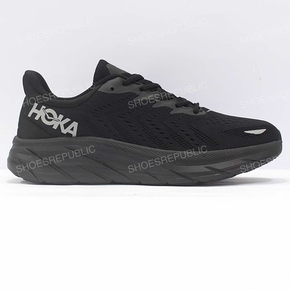 Hoka Clifton 8 Triple Black - All-Black Running Shoes - ShoesRepublic 