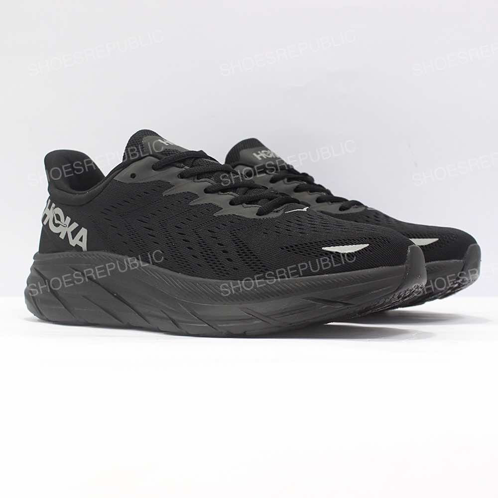 Hoka Clifton 8 Triple Black - All-Black Running Shoes - ShoesRepublic 