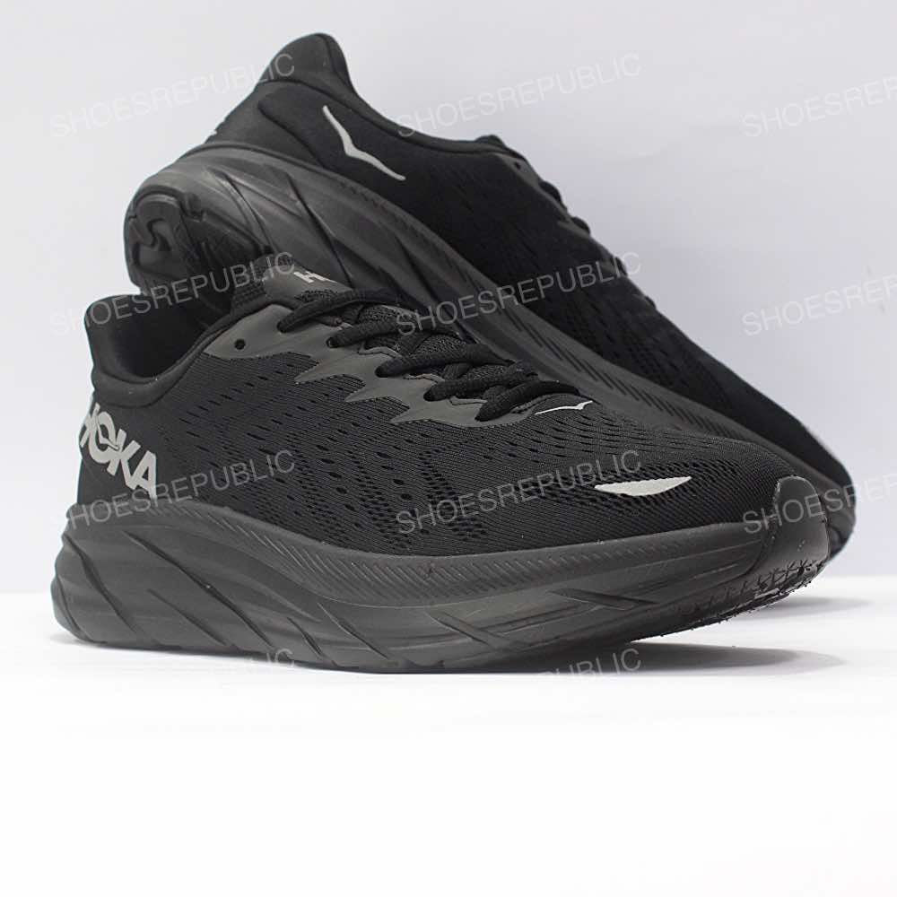 Hoka Clifton 8 Triple Black - All-Black Running Shoes - ShoesRepublic 