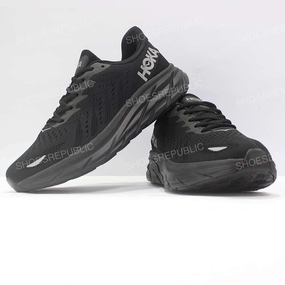 Hoka Clifton 8 Triple Black - All-Black Running Shoes - ShoesRepublic 