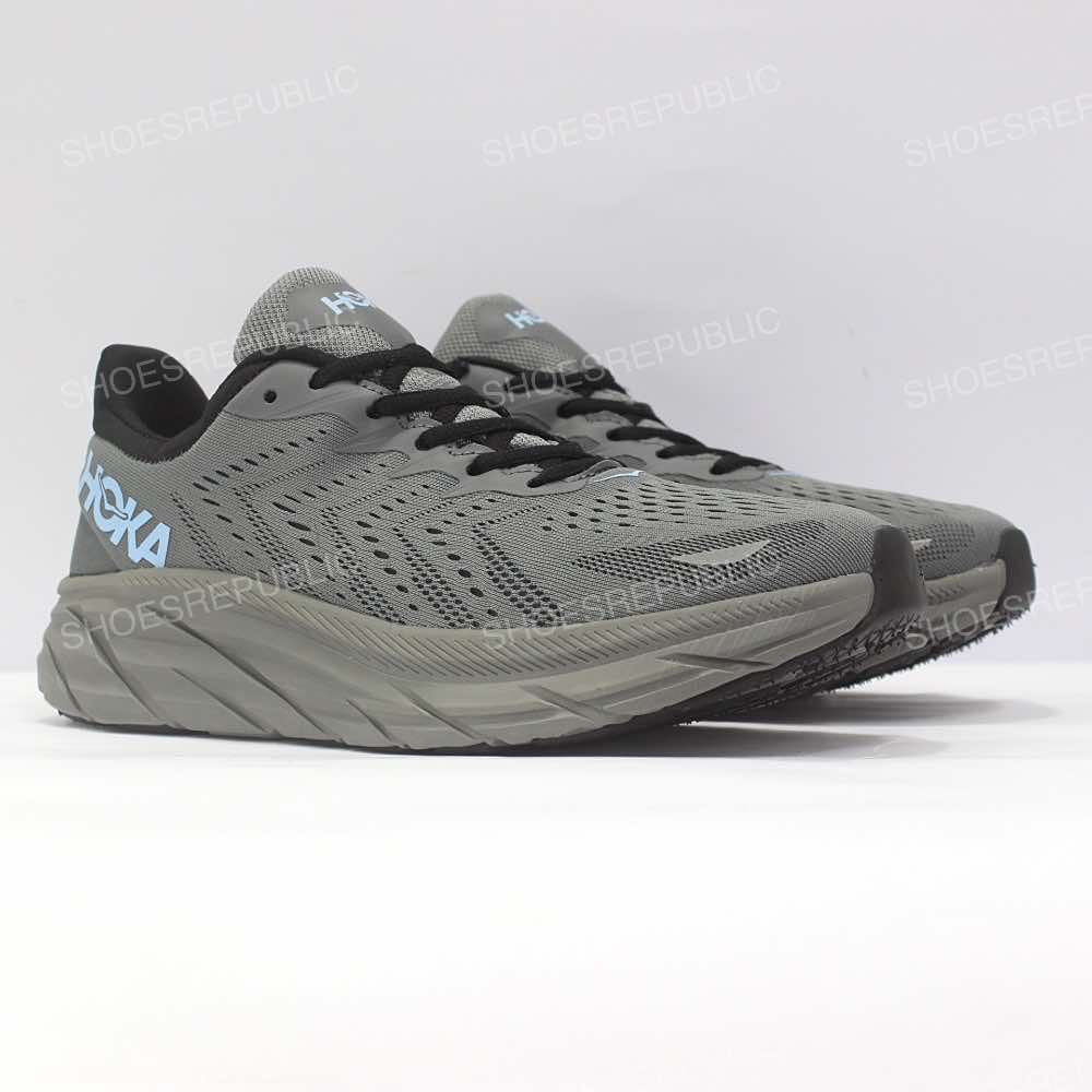 Hoka Clifton 8 Wolf Grey - Unisex Running Shoes - ShoesRepublic 