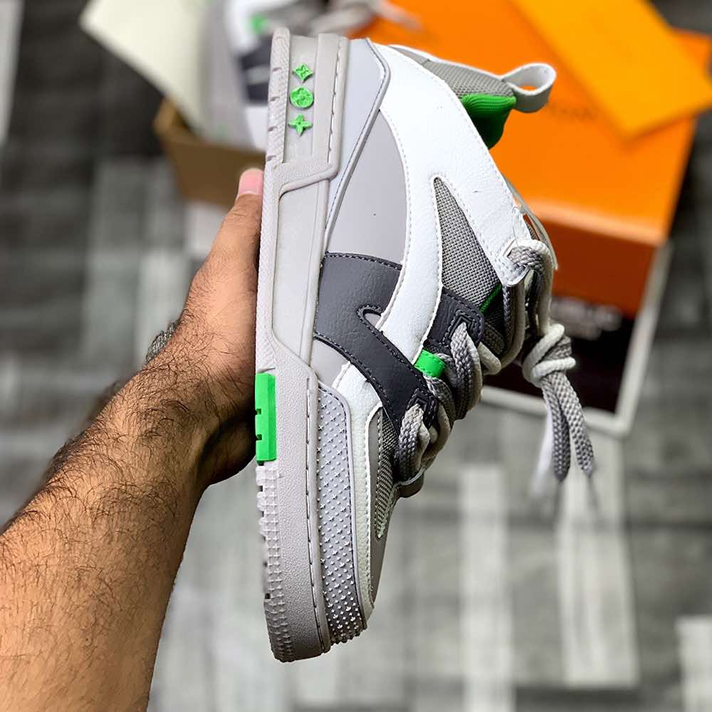 Lo-Vi Trainers (Grey Green) Top Premium Batch - ShoesRepublic 