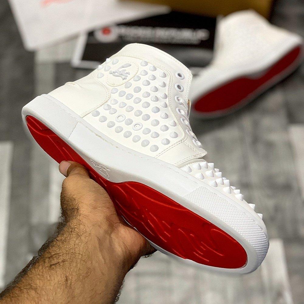 Loubbouttin jr spiked high ”All White” - ShoesRepublic 