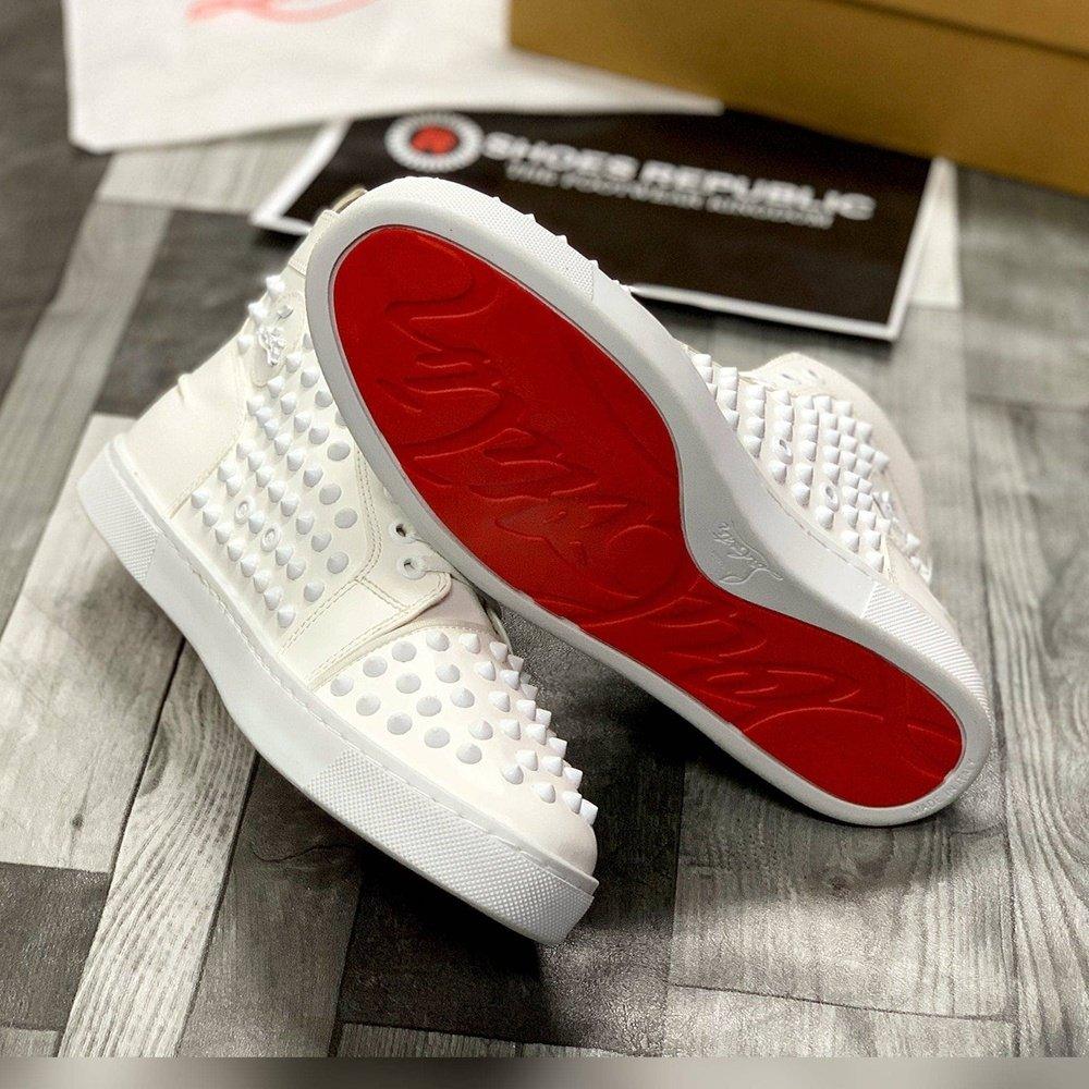 Loubbouttin jr spiked high ”All White” - ShoesRepublic 