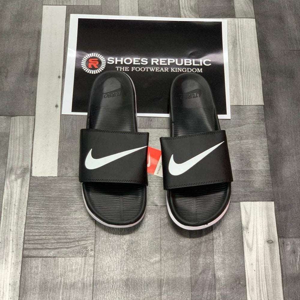 Nike Turboo Slide (Black White) - Classic Pool Slides - ShoesRepublic 