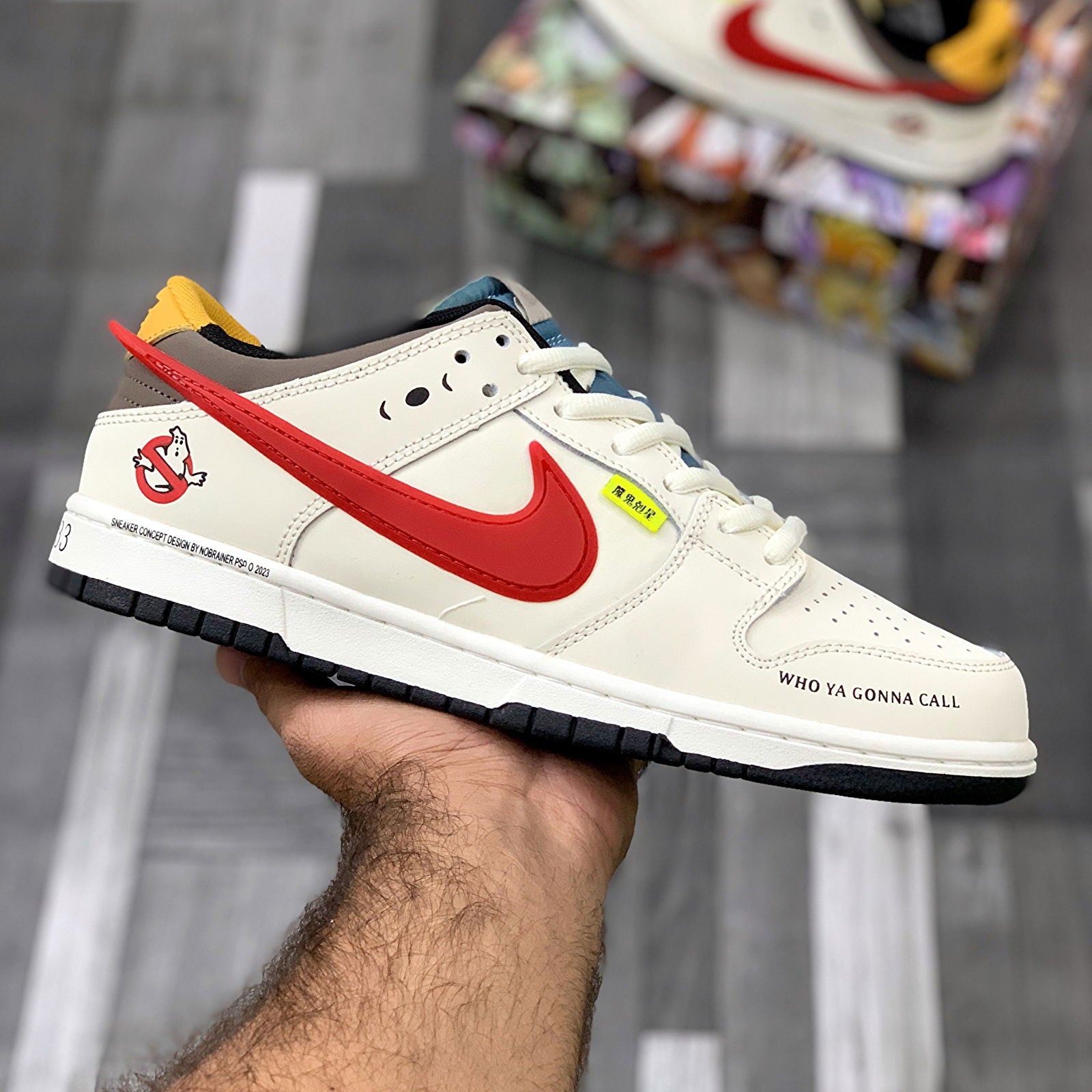 SBB Dunkks Low Sail Red Black X Ghostbusters - ShoesRepublic 