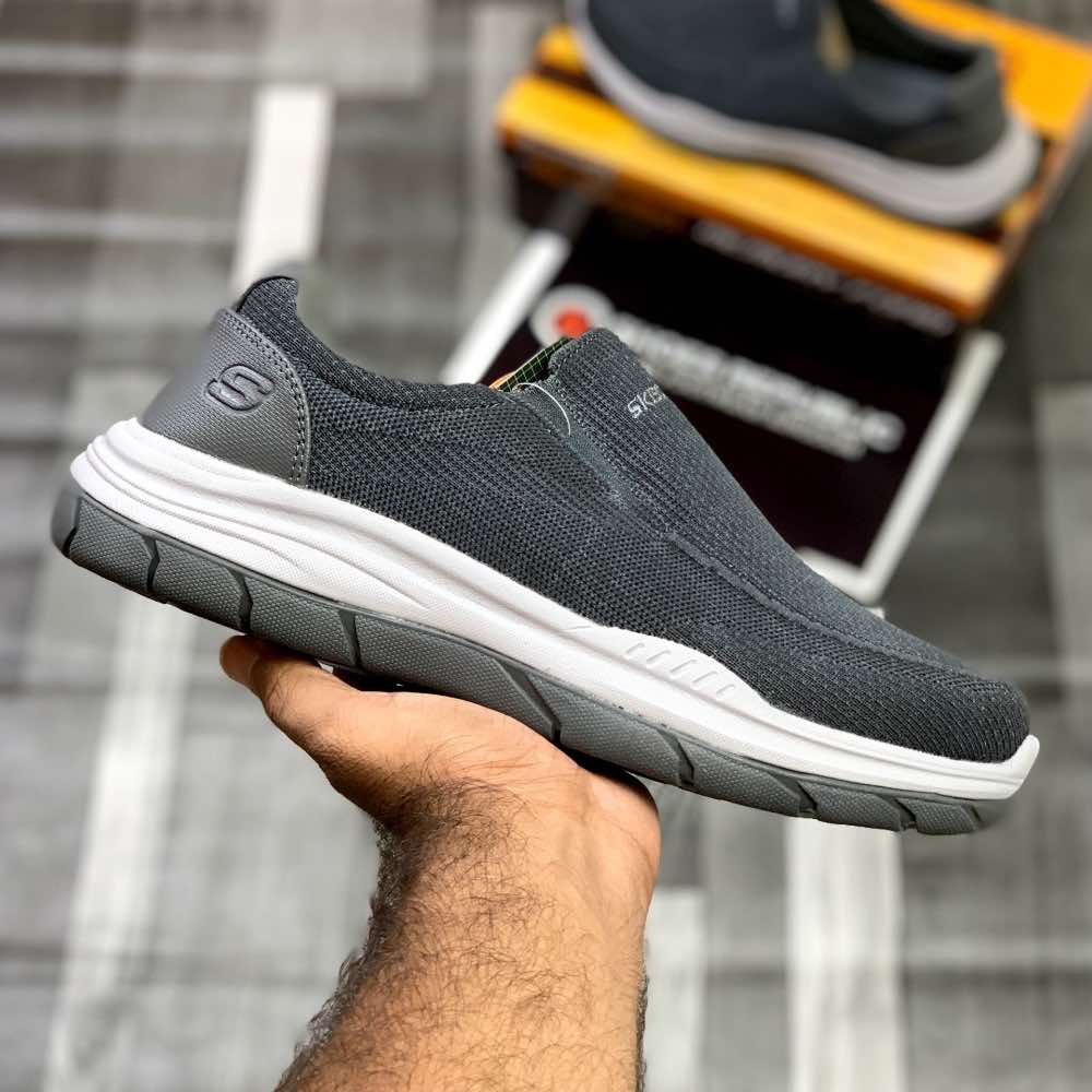 Skecherrs Relaxed Fitt with Air-Cooled "Grey" - ShoesRepublic 