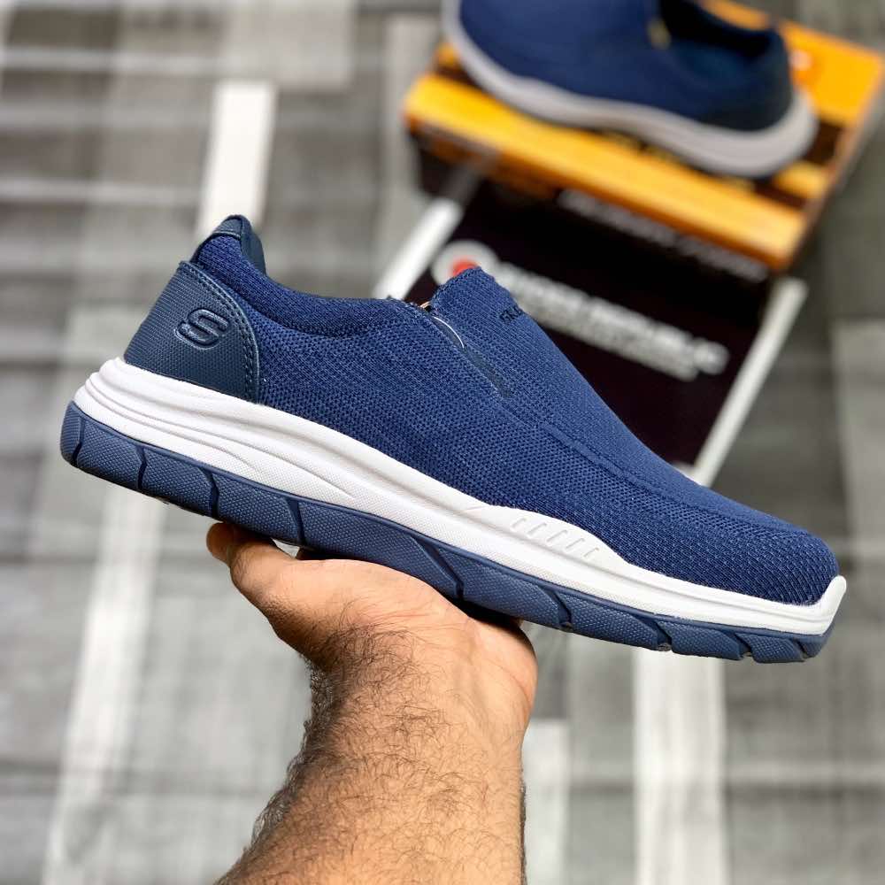 Skecherrs Relaxed Fitt with Air-Cooled "Navy" - ShoesRepublic 